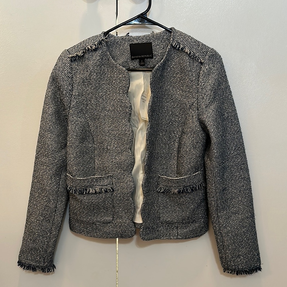 Banana Republic Women's Gray Tweed Jacket